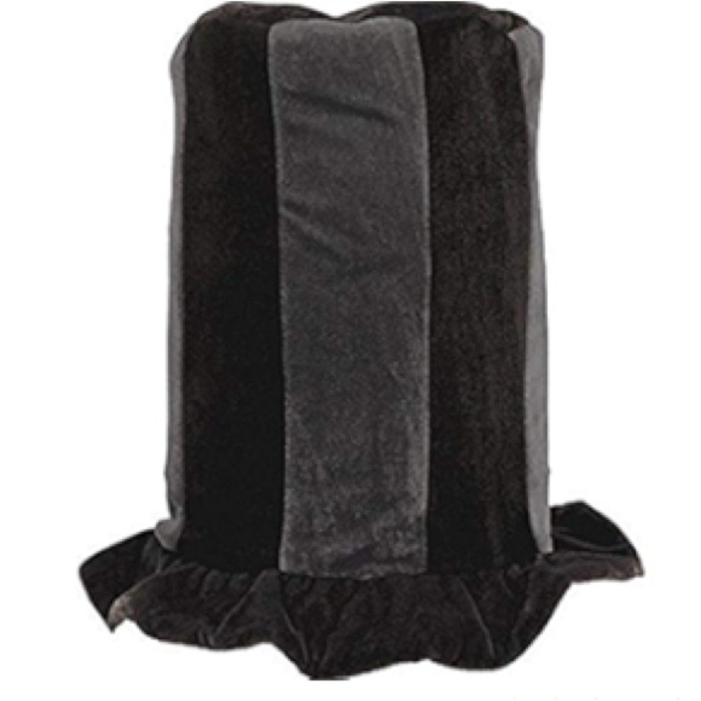 10" Halloween‎ Top Hat Black Plush Striped Circus Ringmaster Vampire Costume
